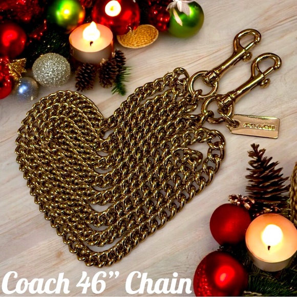 Coach 46” Silver Tone Purse Chain Strap - Picture 1 of 6